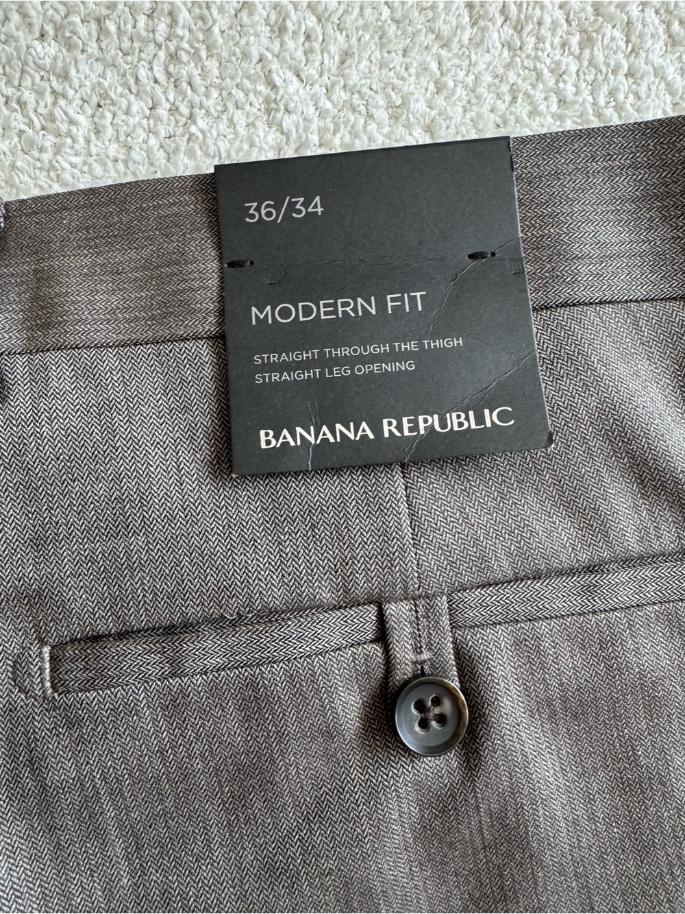 Banana Republic Modern Fit Dress Pants - Brown Herringbone